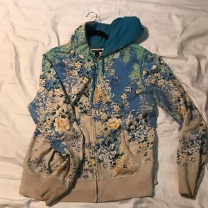Lucky brand Floral  zip up hoodie